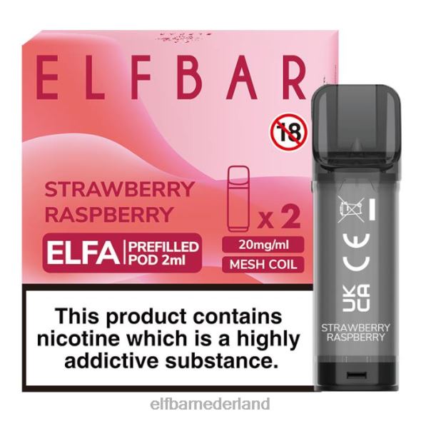 elfbar elfa voorgevulde capsule - 2 ml - 20 mg (2 stuks) aardbei framboos D8TJV112