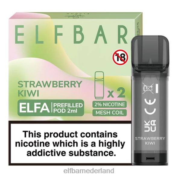 elfbar elfa voorgevulde capsule - 2 ml - 20 mg (2 stuks) aardbei-kiwi D8TJV107