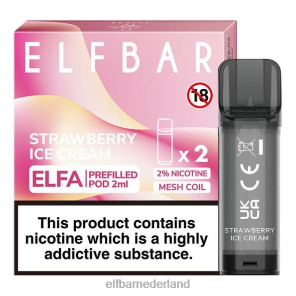 elfbar elfa voorgevulde capsule - 2 ml - 20 mg (2 stuks) aardbeienijs D8TJV115