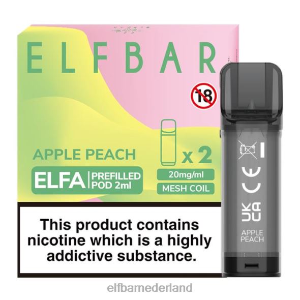 elfbar elfa voorgevulde capsule - 2 ml - 20 mg (2 stuks) appel perzik D8TJV116