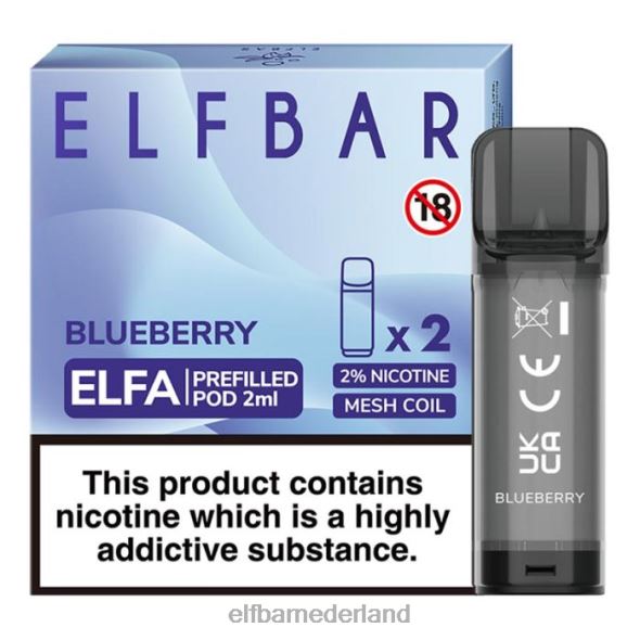 elfbar elfa voorgevulde capsule - 2 ml - 20 mg (2 stuks) bosbes D8TJV106