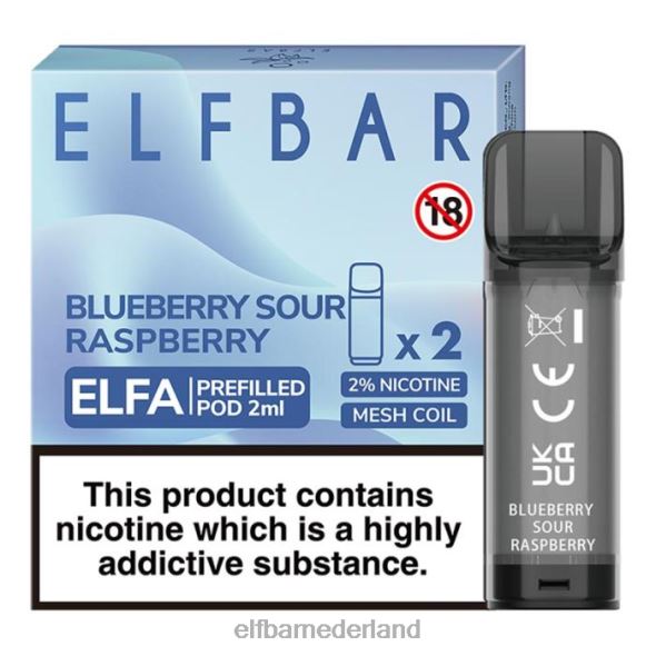 elfbar elfa voorgevulde capsule - 2 ml - 20 mg (2 stuks) bosbes zure framboos D8TJV114